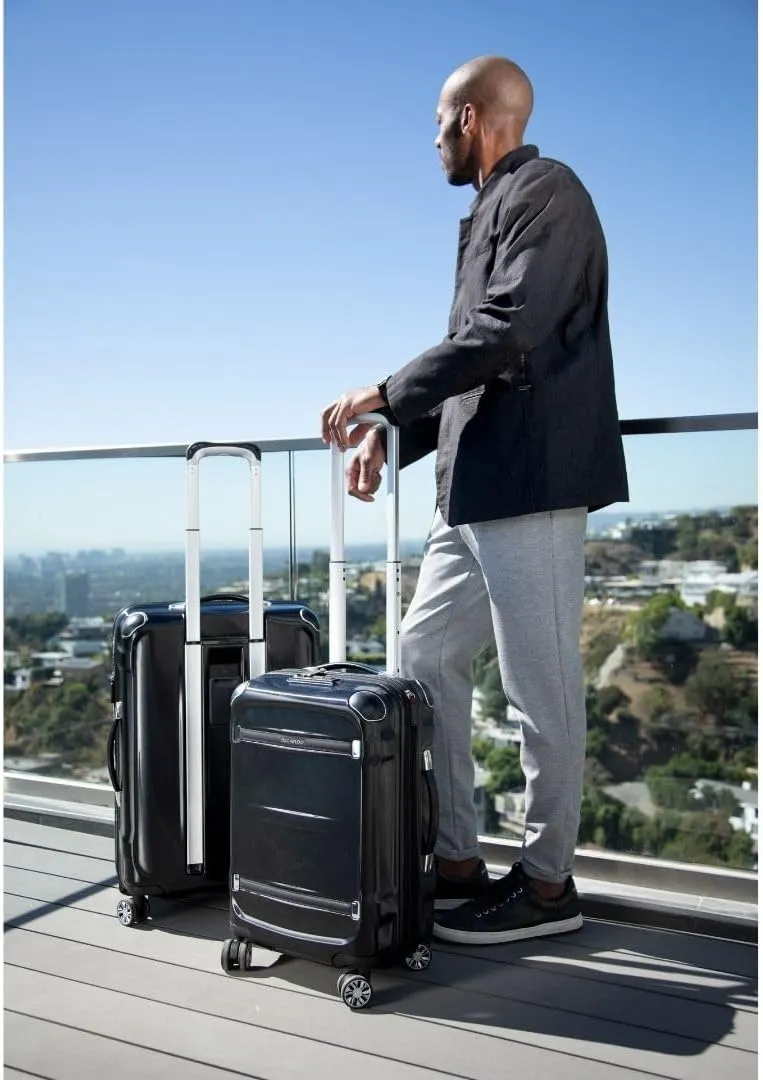 Ricardo Beverly Hills Rodeo Drive 2.0 Hardside 4 Wheel Spinner, TSA Lock, Lightweight Suitcase, Unisex, Stylish, Black, 25-Inch Checked-Medium