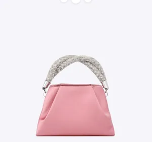 Rodo Pink Top Handle Satin Clutch