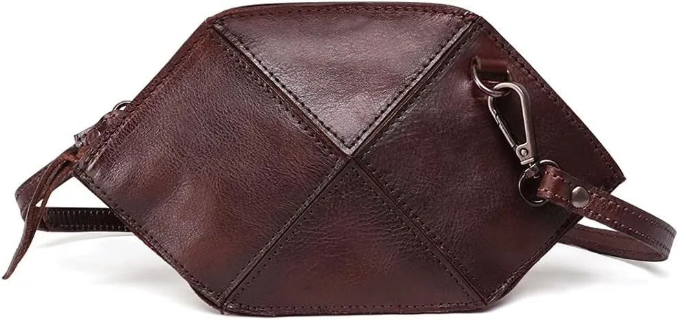 ROUROU Genuine Leather Crossbody Bag for Women Retro Shoulder Bag Lightweight Handbag Fashion Satchel Tassel Zipper Purse