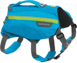 RUFFWEAR Hydration Pack for Dogs, Includes 2 600 ml Water Bottles, Small Breeds, Adjustable Fit, Size: Small, Blue Dusk, Singletrak Pack