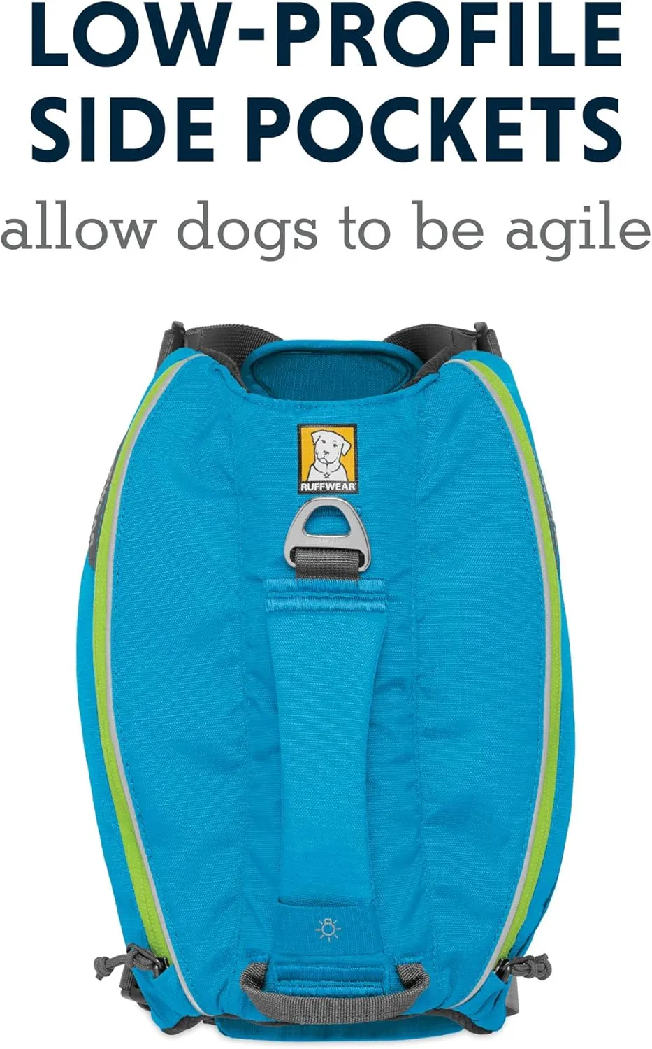 RUFFWEAR Hydration Pack for Dogs, Includes 2 600 ml Water Bottles, Small Breeds, Adjustable Fit, Size: Small, Blue Dusk, Singletrak Pack