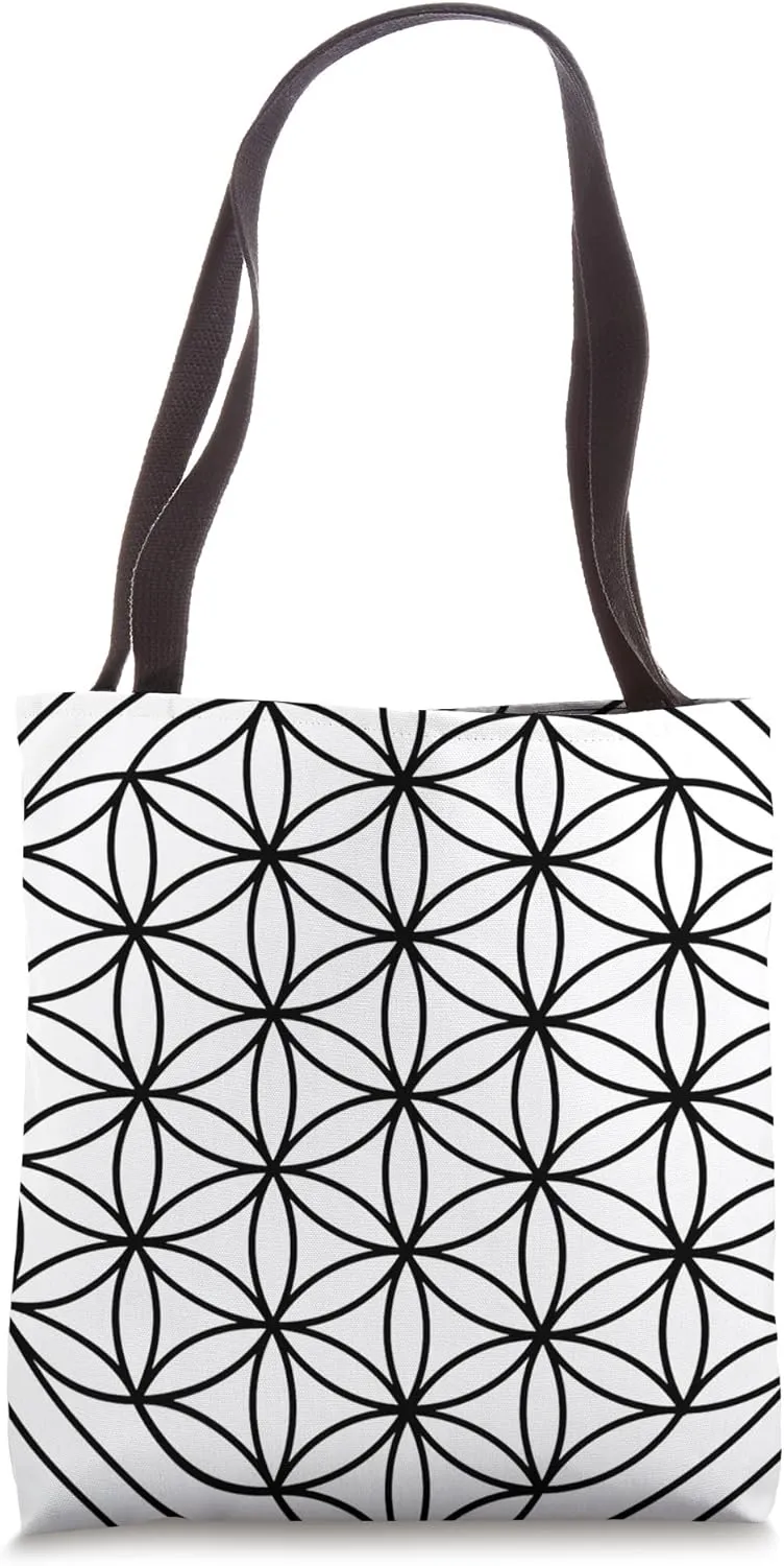 Sacred Geometry Symbolism Pattern Print Tote Bag