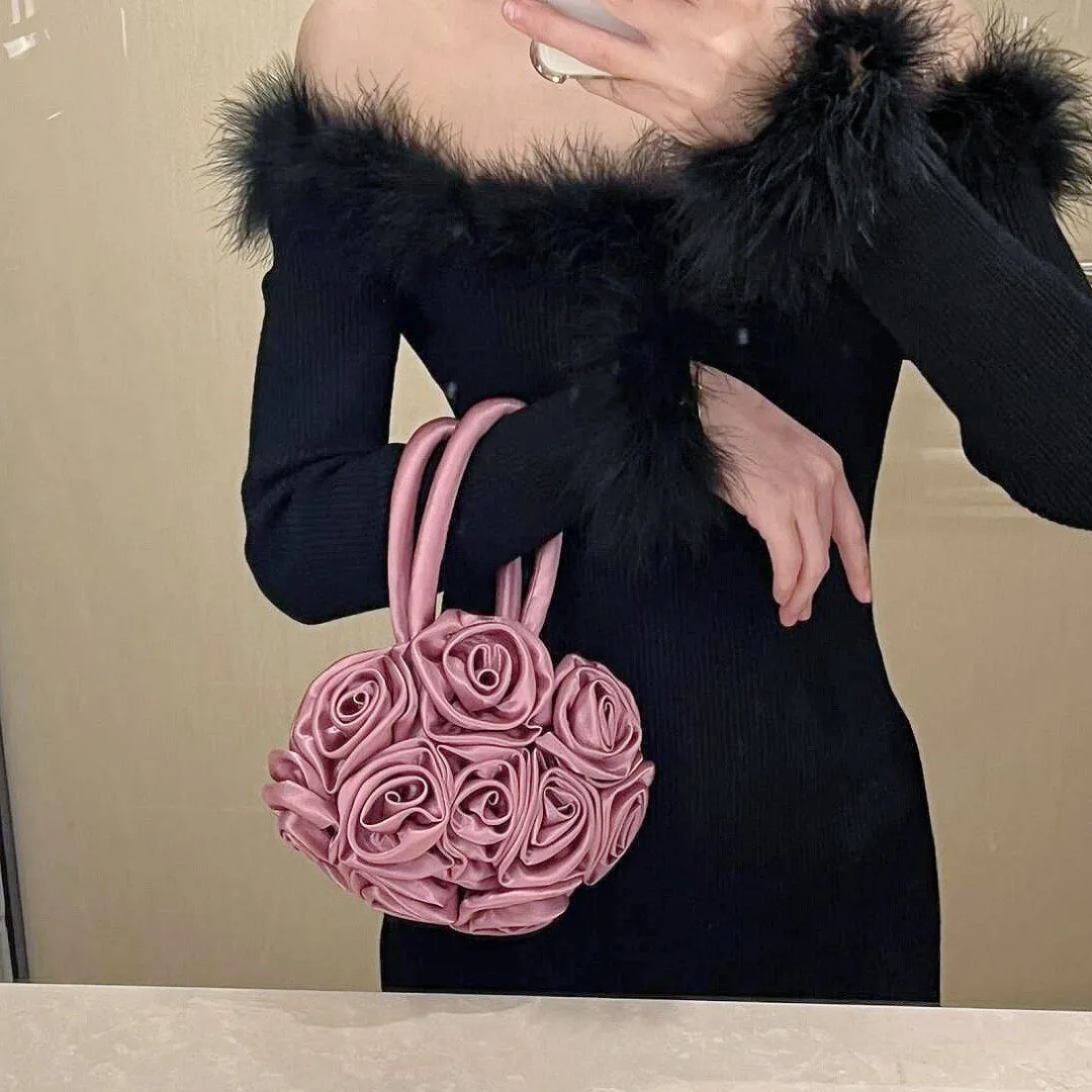 Satin Flower Handbag by Francine