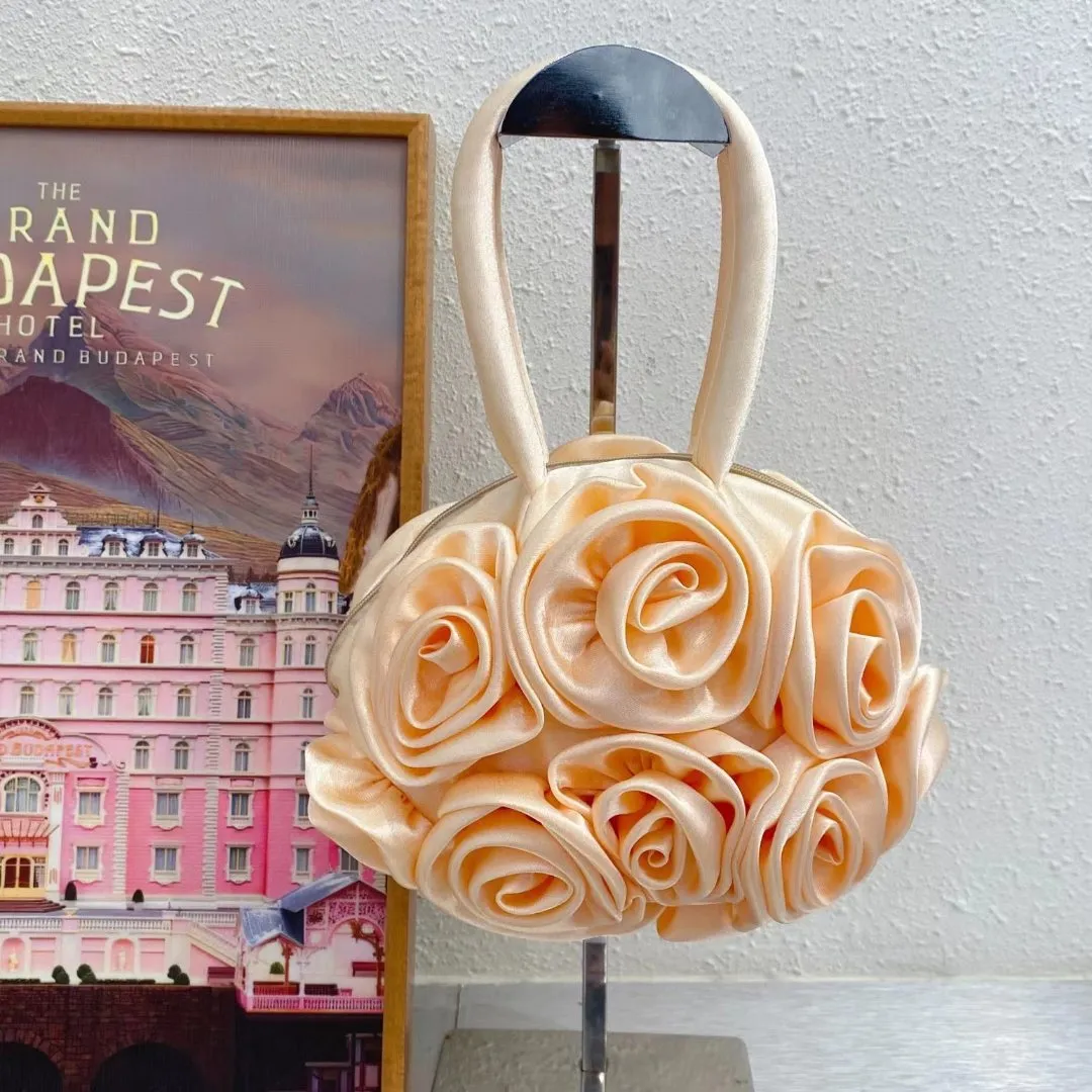 Satin Flower Handbag by Francine