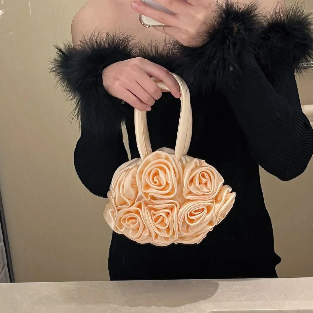 Satin Flower Handbag by Francine
