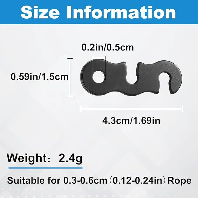 SATINIOR Guyline Tensioner Aluminum Alloy Guy Line Cord Adjusters Tent Rope Tensioners Paracord Tensioner for Outdoor Tent Camping Hiking Accessories