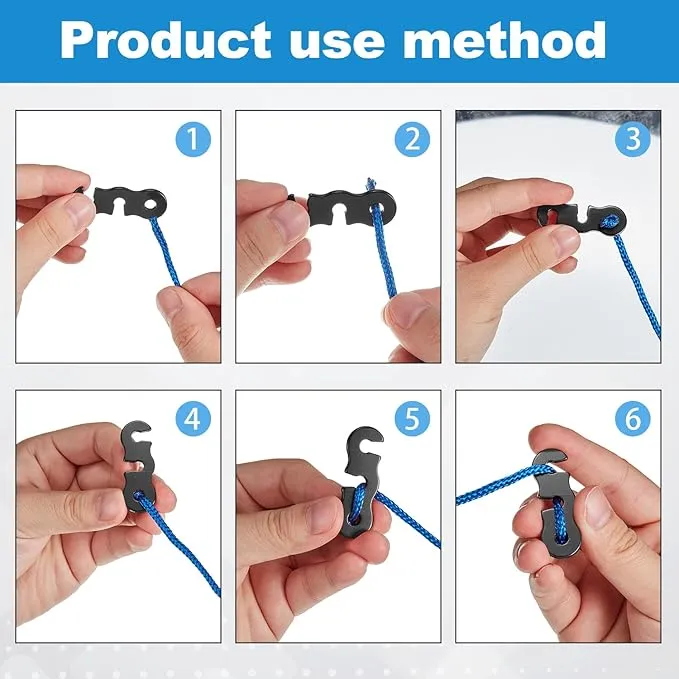 SATINIOR Guyline Tensioner Aluminum Alloy Guy Line Cord Adjusters Tent Rope Tensioners Paracord Tensioner for Outdoor Tent Camping Hiking Accessories