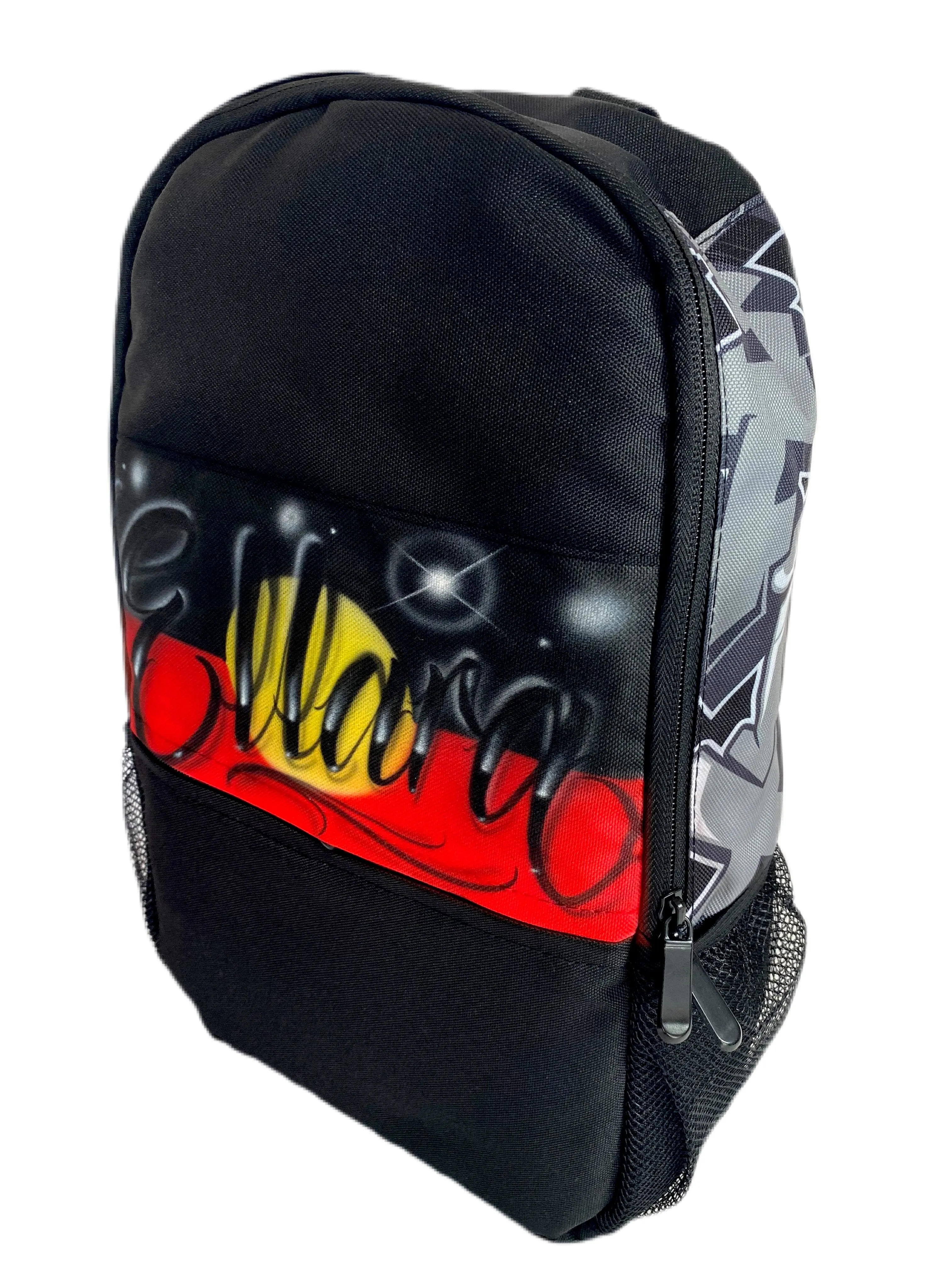 Script Aboriginal Flag Style - Custom Combo (AB) 1x Backpack, 1x Lunchbox, 1x Trucker Cap