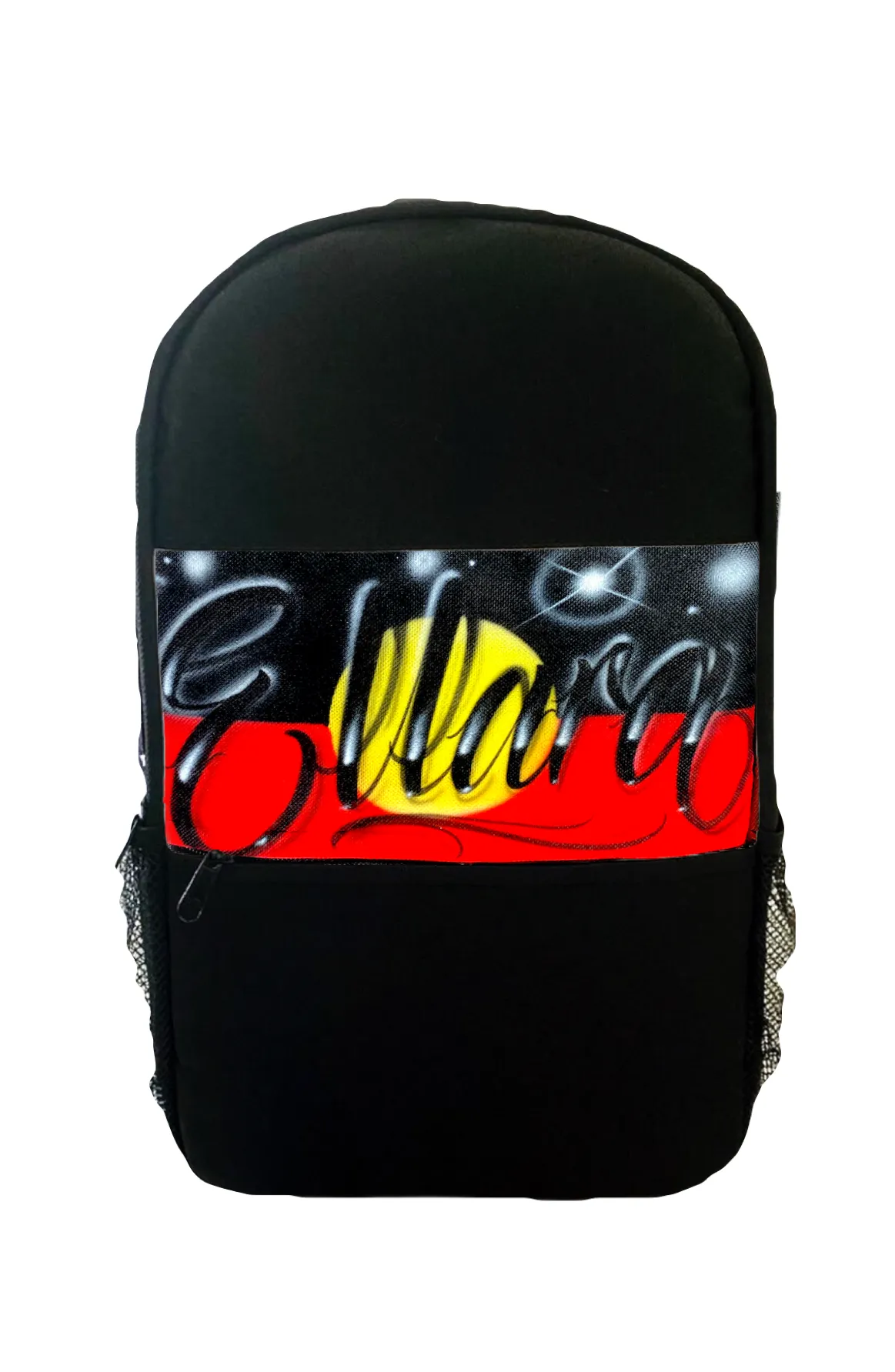Script Aboriginal Flag Style - Custom Combo (AB) 1x Backpack, 1x Lunchbox, 1x Trucker Cap