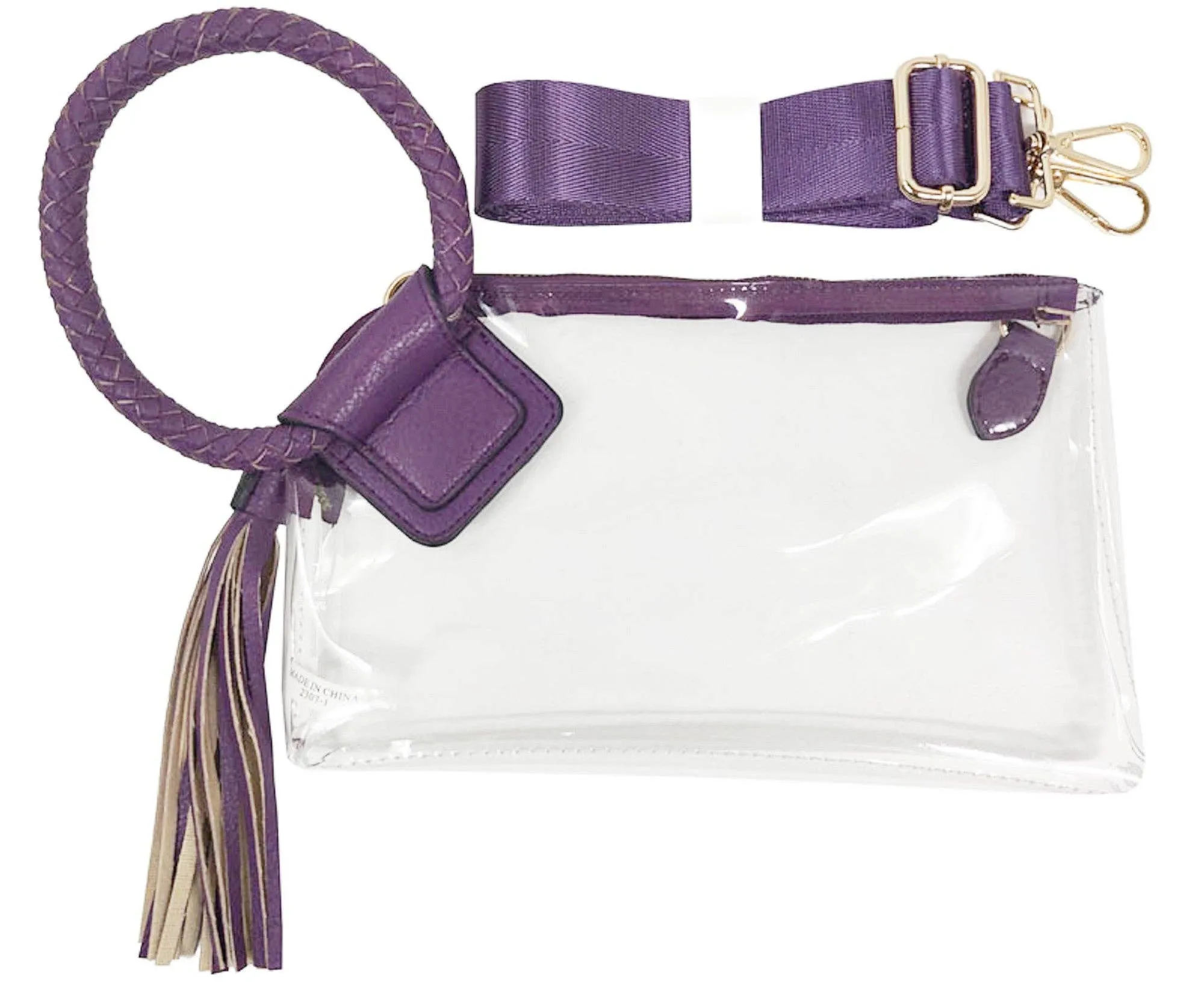 See Through Clear Cuff Handle Tassel Wrislet Clutch