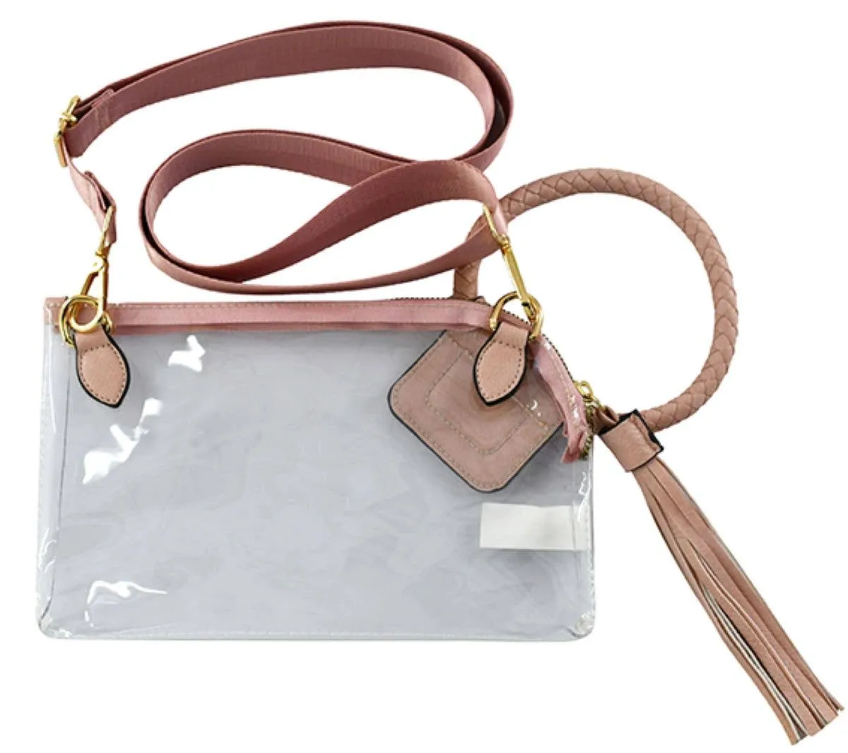 See Through Clear Cuff Handle Tassel Wrislet Clutch