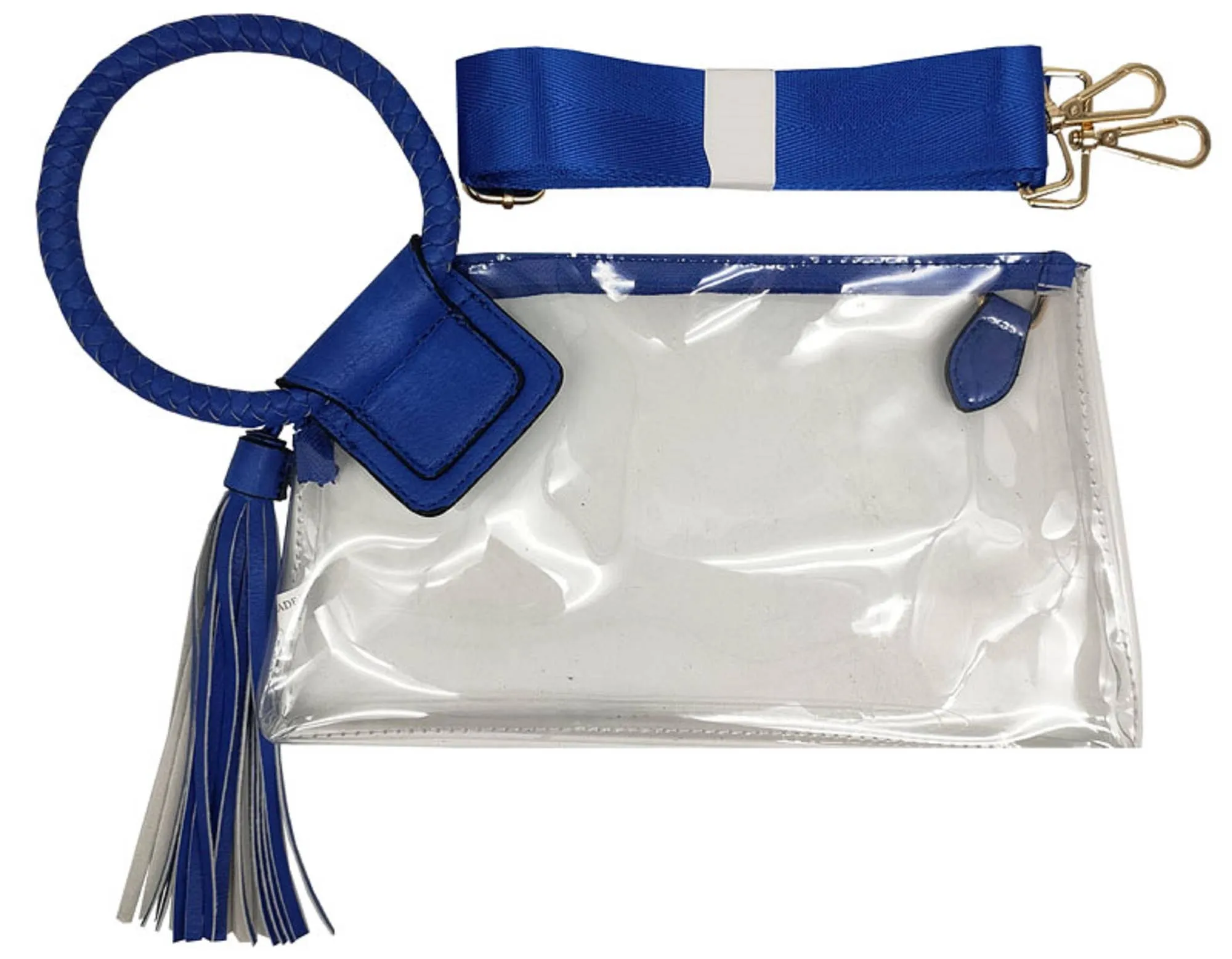 See Through Clear Cuff Handle Tassel Wrislet Clutch
