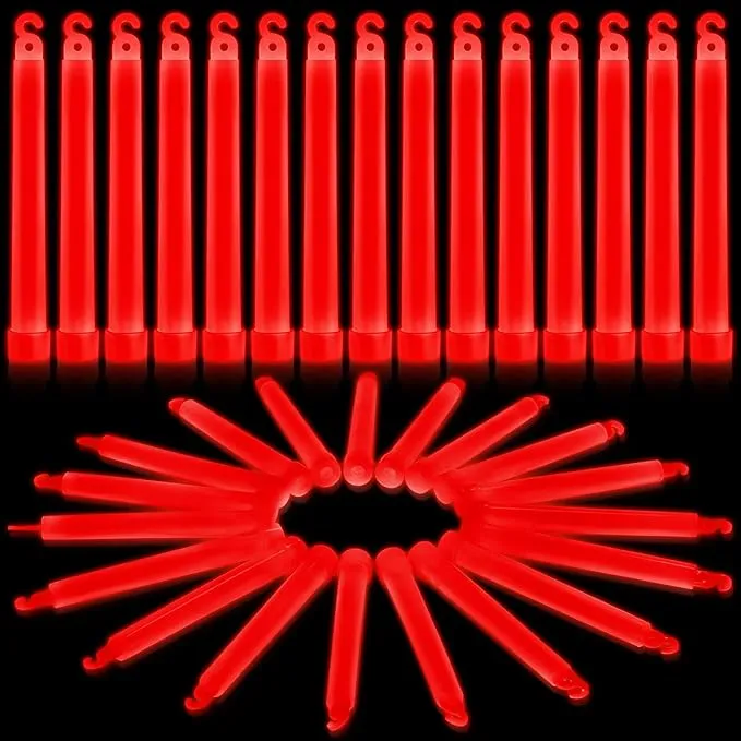 Shappy 30 Pcs 6 Inch Glow Sticks with 12 Hour Duration Bright Emergency Light Sticks for Camping Hiking Activities Glowsticks for Party Bulk Accessories