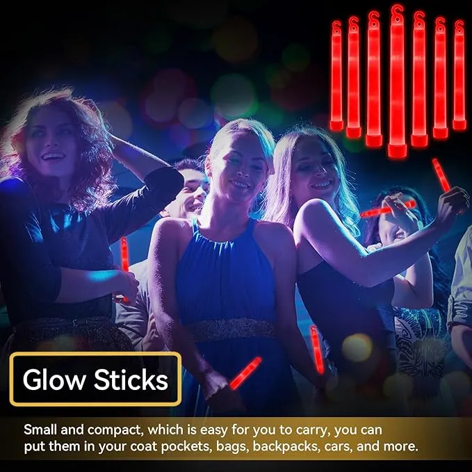 Shappy 30 Pcs 6 Inch Glow Sticks with 12 Hour Duration Bright Emergency Light Sticks for Camping Hiking Activities Glowsticks for Party Bulk Accessories