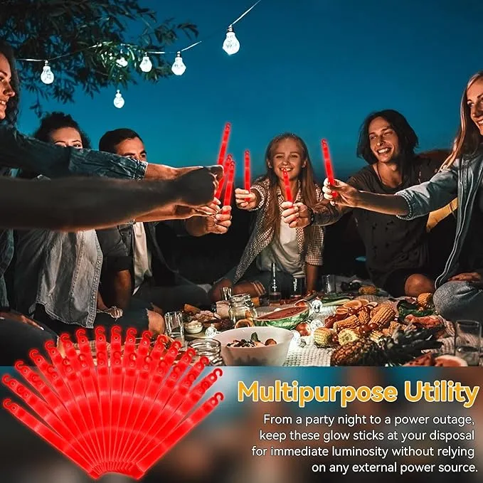 Shappy 30 Pcs 6 Inch Glow Sticks with 12 Hour Duration Bright Emergency Light Sticks for Camping Hiking Activities Glowsticks for Party Bulk Accessories