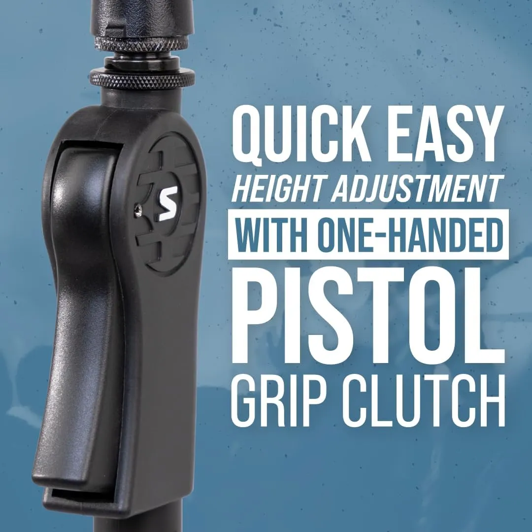 Shure by Gator Deluxe Tripod Mic Stand with Telescoping Boom and Pistol Grip One-Handed Clutch; (SH-TRIPODSTANDTBMDX)
