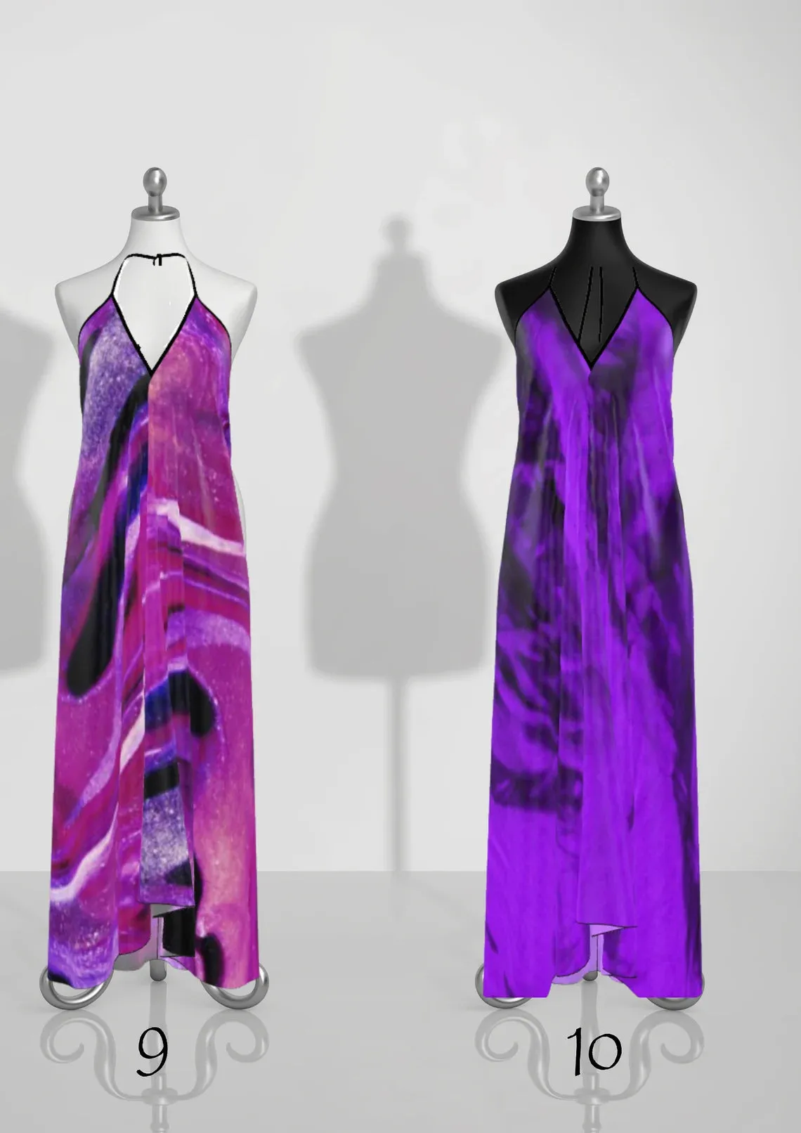 Silk cocktail halter dress