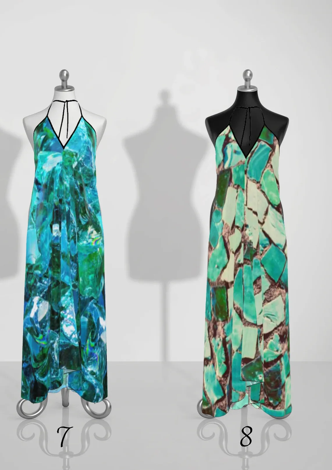 Silk cocktail halter dress