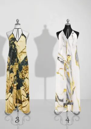 Silk cocktail halter dress