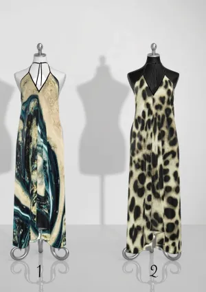 Silk cocktail halter dress