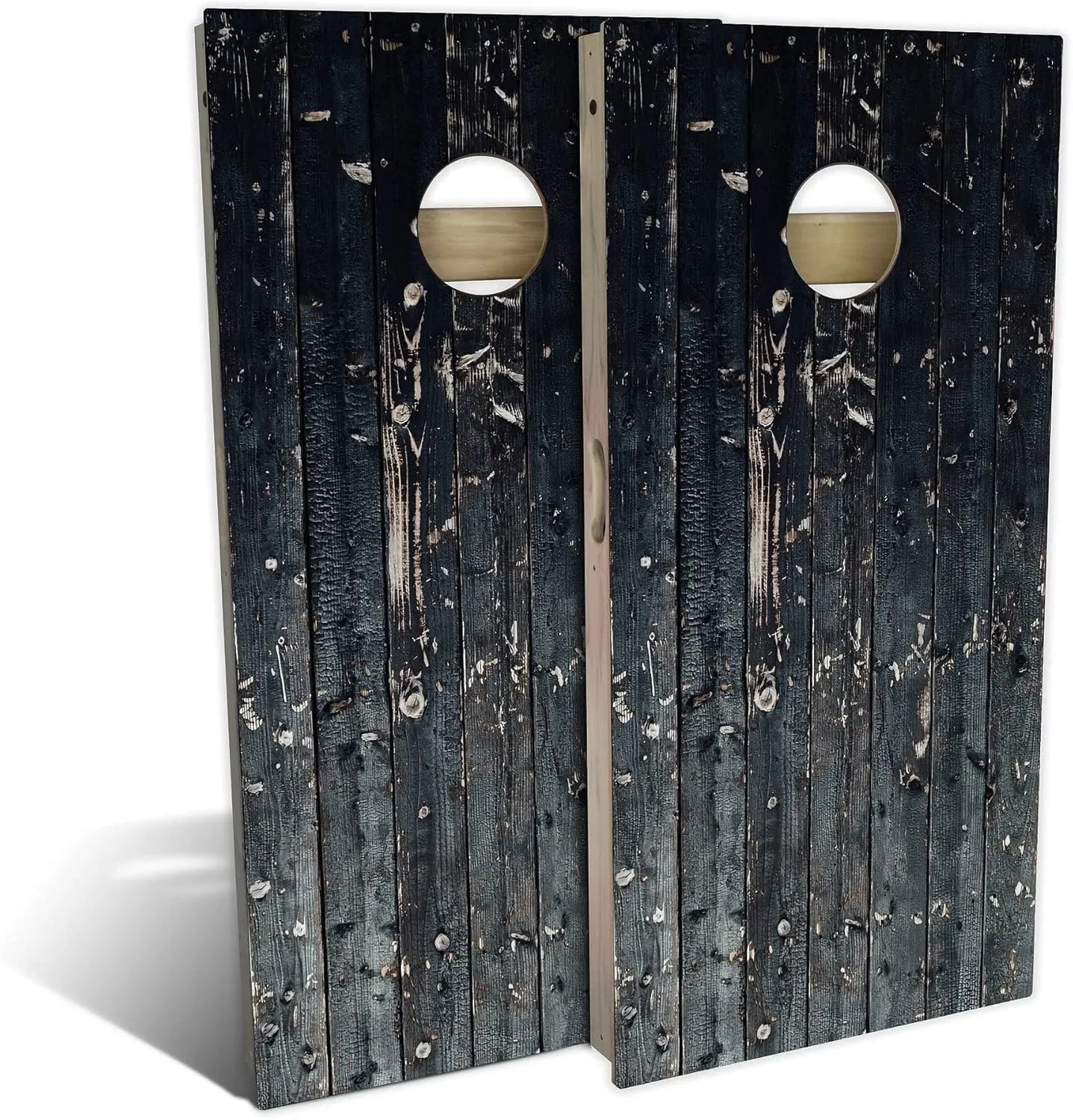 Skip's Garage Country Living Black Plank All-Weather Cornhole Board Set - Regulation 2x4 (24" x 48") - Weatherproof - Waterproof - CVC Composite - Durable - Long Lasting