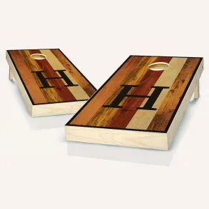 Skip's Garage Custom Multicolor Monogram Cornhole Boards - Personalized Cornhole Board Set - Portable Outdoor Lawn Game   Accessories