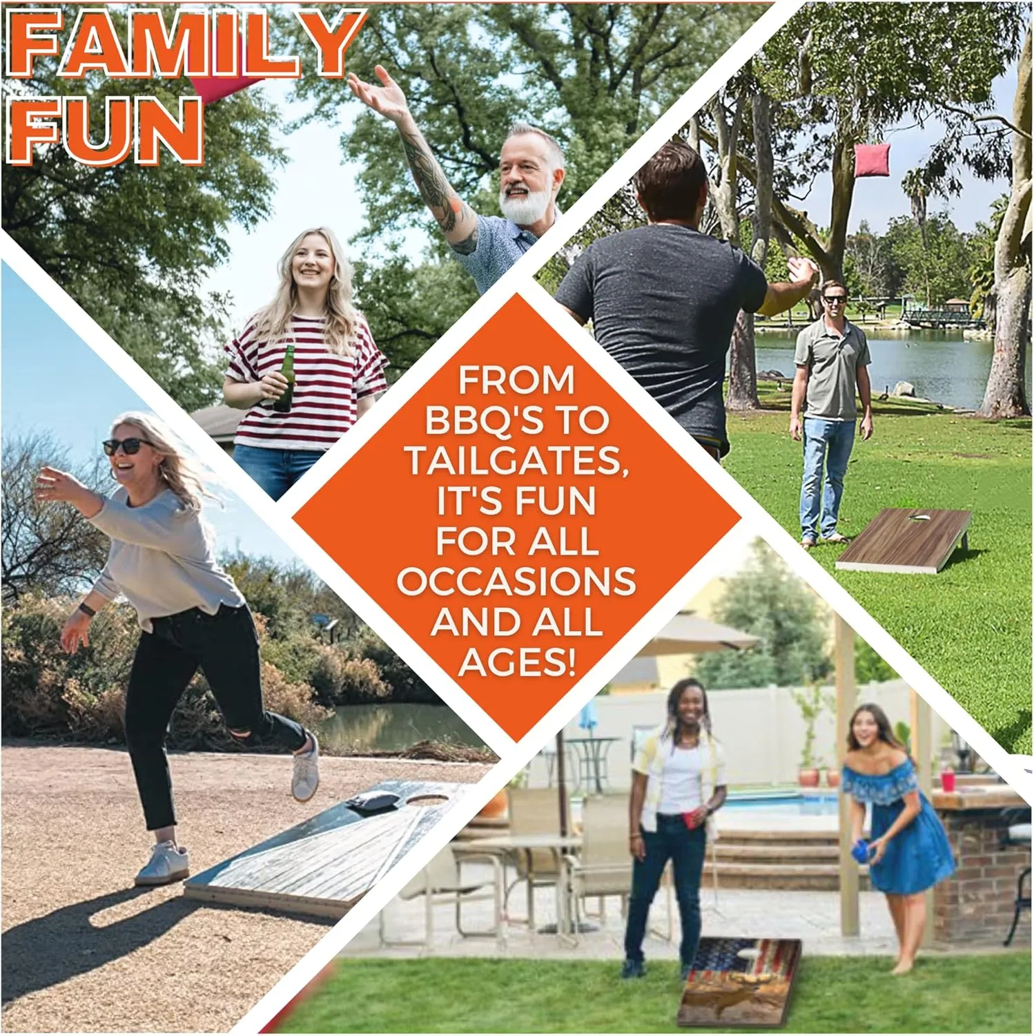 Skip's Garage Personalized Burned Wood Monogram Cornhole Boards - Custom Cornhole Boards - Portable Outdoor Lawn Game   Accessories
