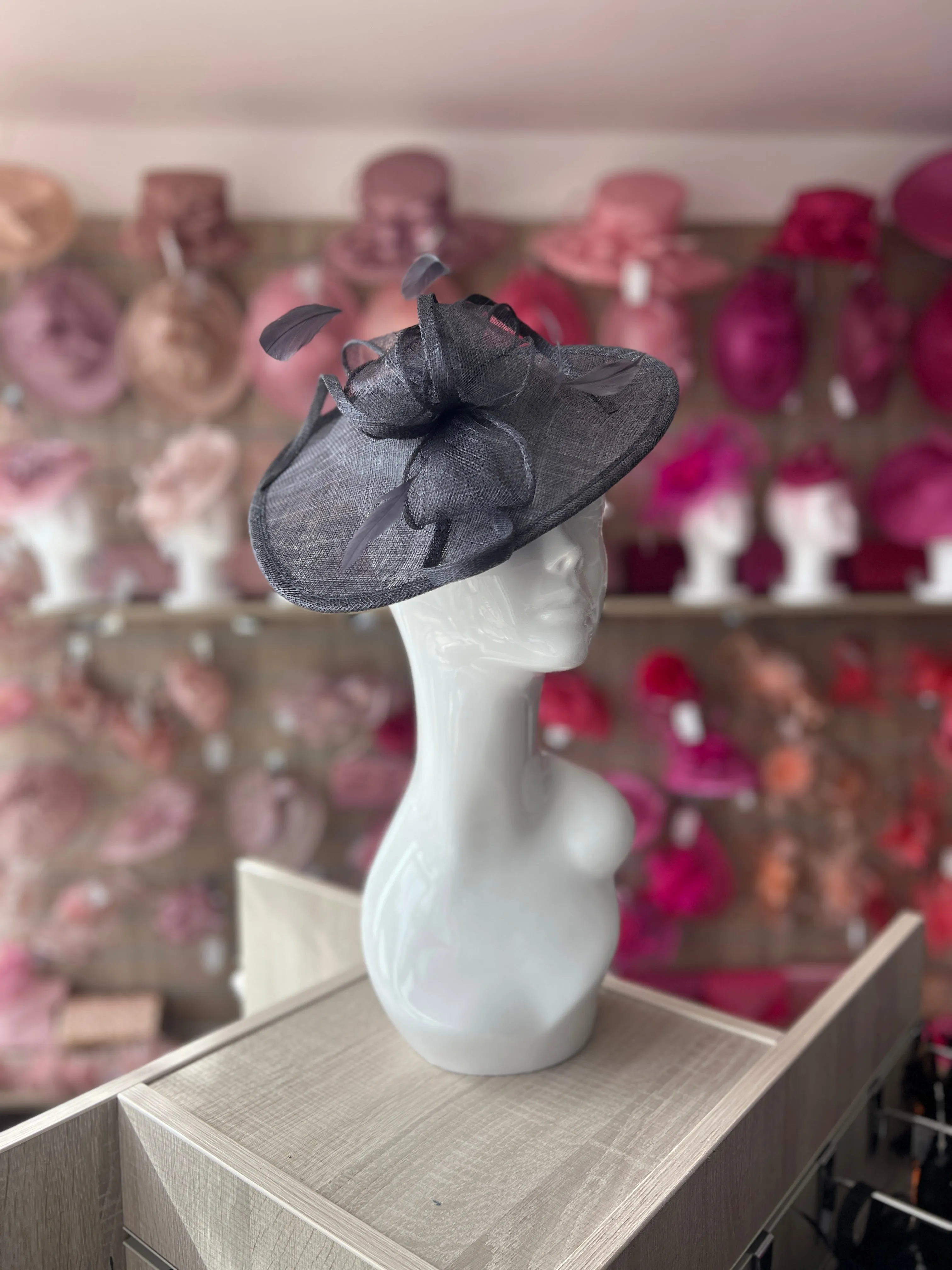 Slate Teardrop Disc Fascinator