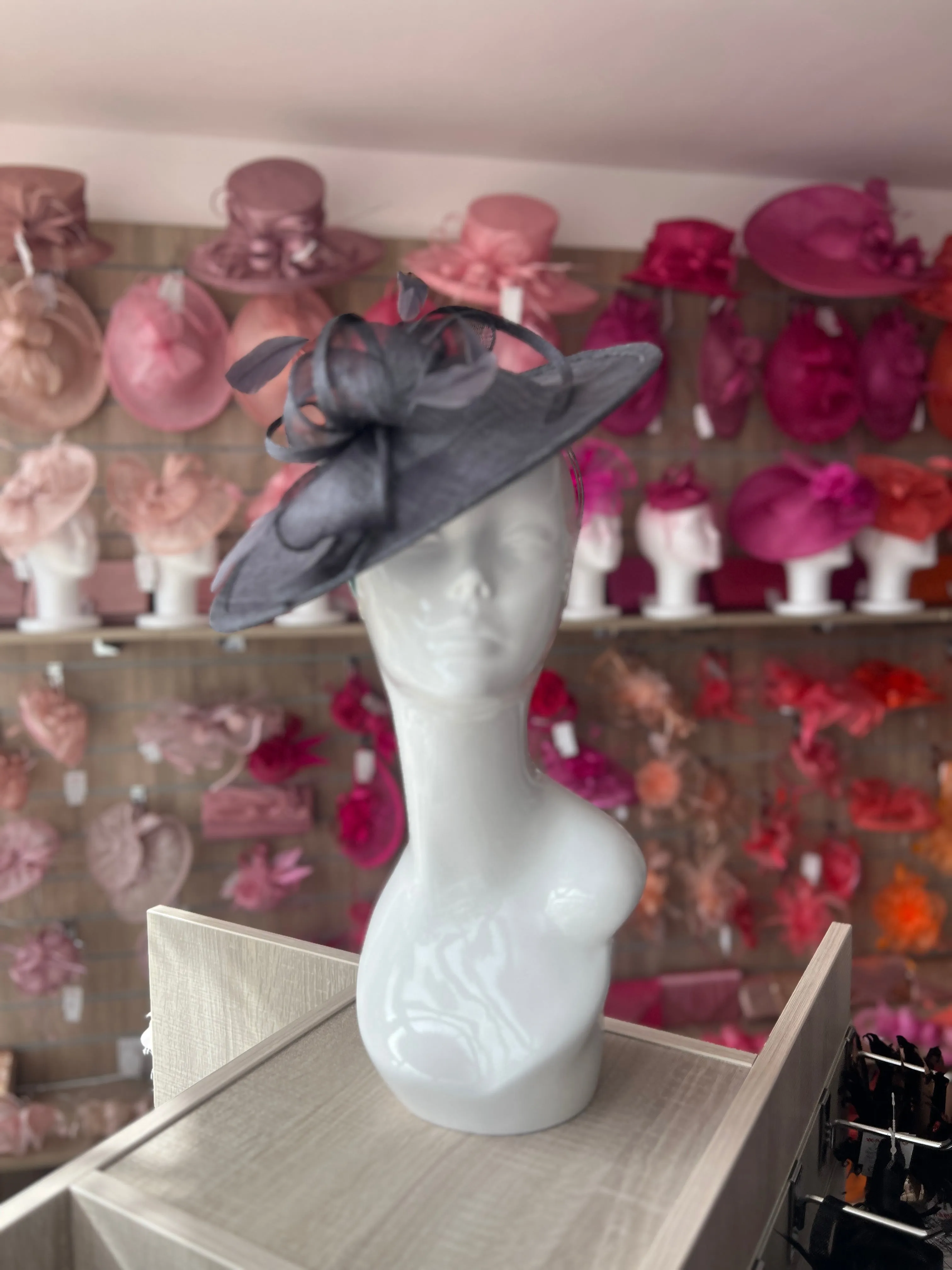 Slate Teardrop Disc Fascinator