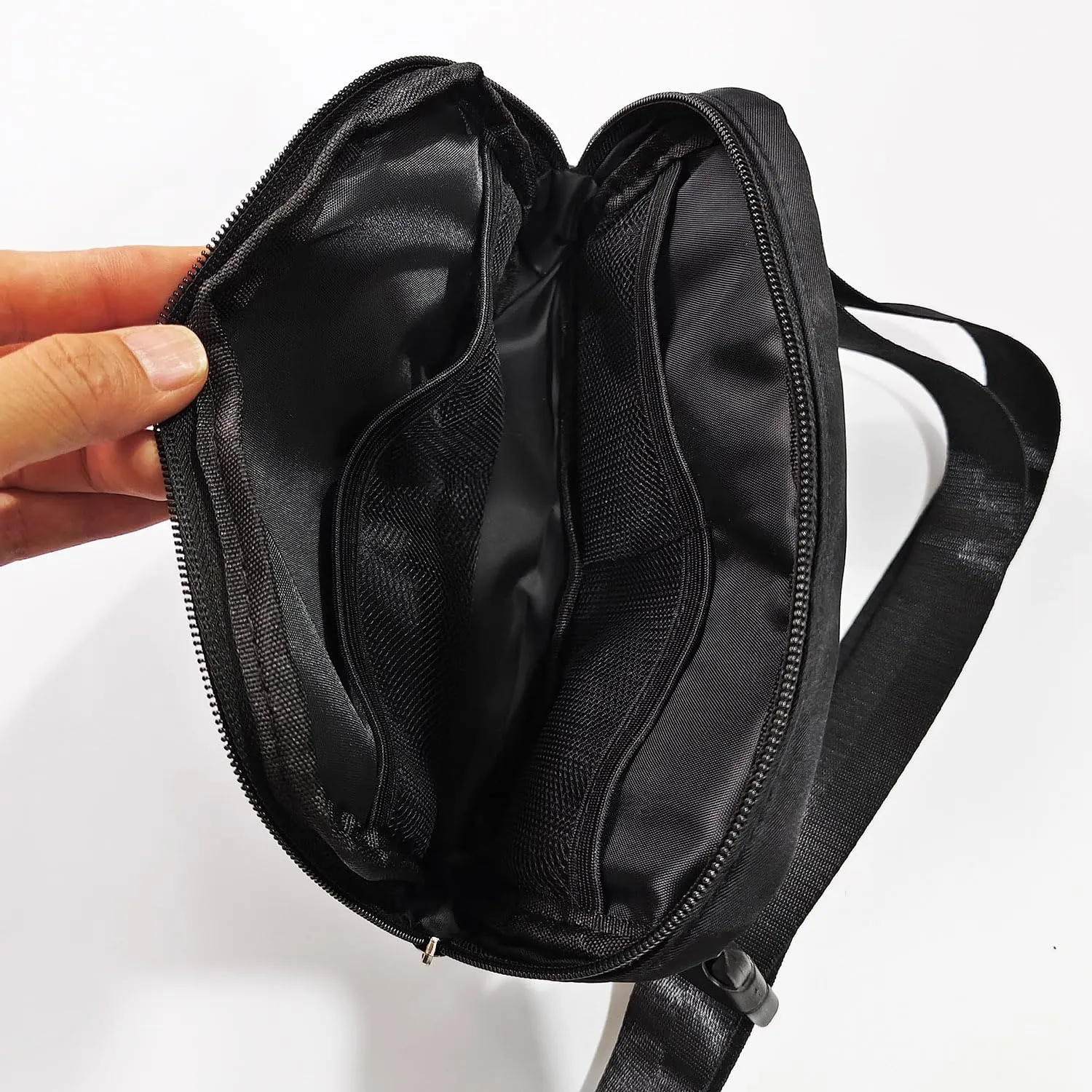 SMALL COLOR Custom Belt Bag Fanny Pack Bag Unisex Personalized Gifts Nylon Waist Bag with Name Text Logo Photo for Workout Running Traveling Hiking (Black)