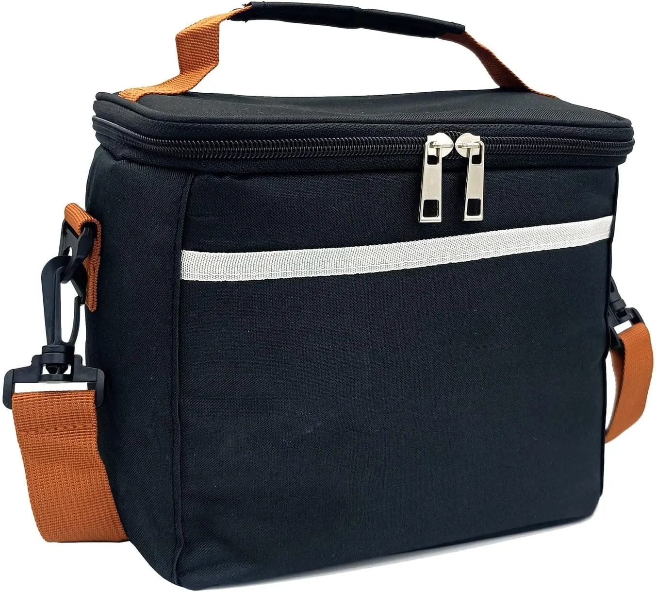 SMALL COLOR Personalized Lunch Cooler Box Bag Custom Insulated Tote Bag With Print Logo/Text/Photo (Single layer black)