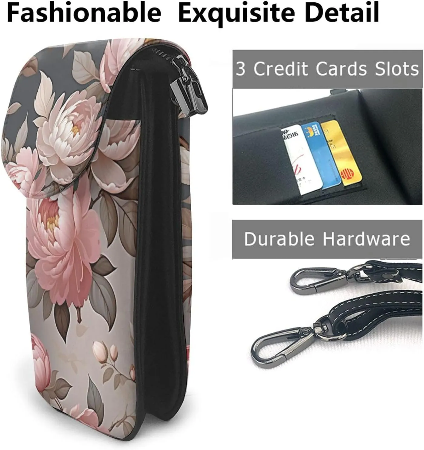 Small Crossbody Bags for Women,Leather Shoulder Bag for Cell Phone Purse with Strap and Native-American Printed