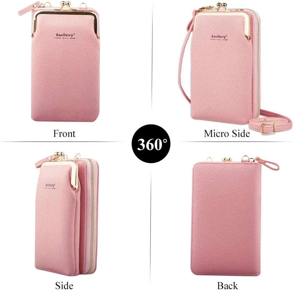 Small Crossbody Phone Bag for Women Lightweight PU Leather Phone Wallet Purse with Shoulder Strap&Card Slots