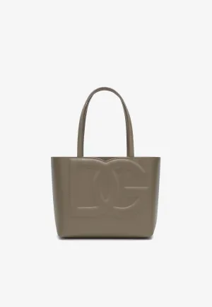 Small DG Logo Leather Tote Bag