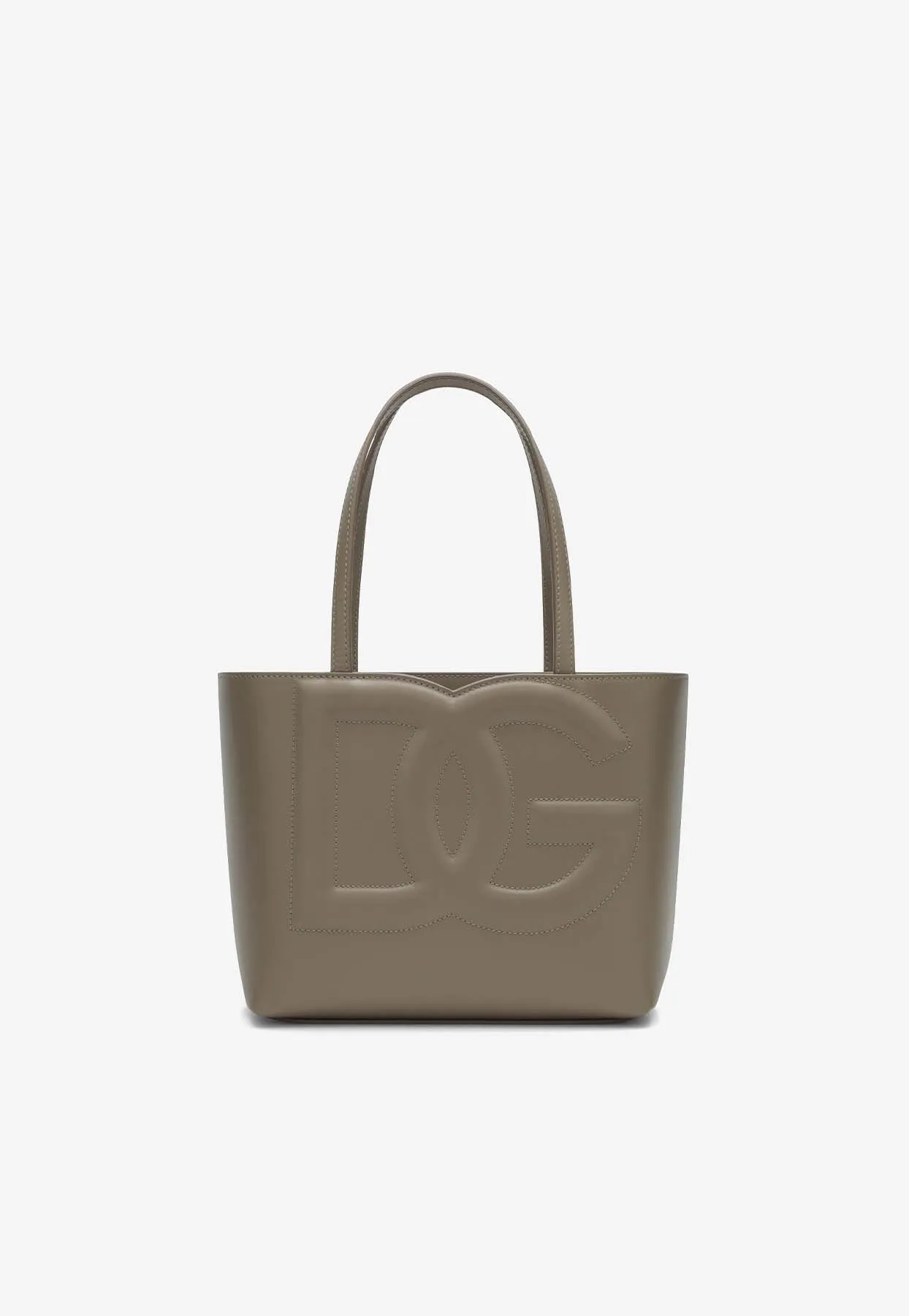 Small DG Logo Leather Tote Bag