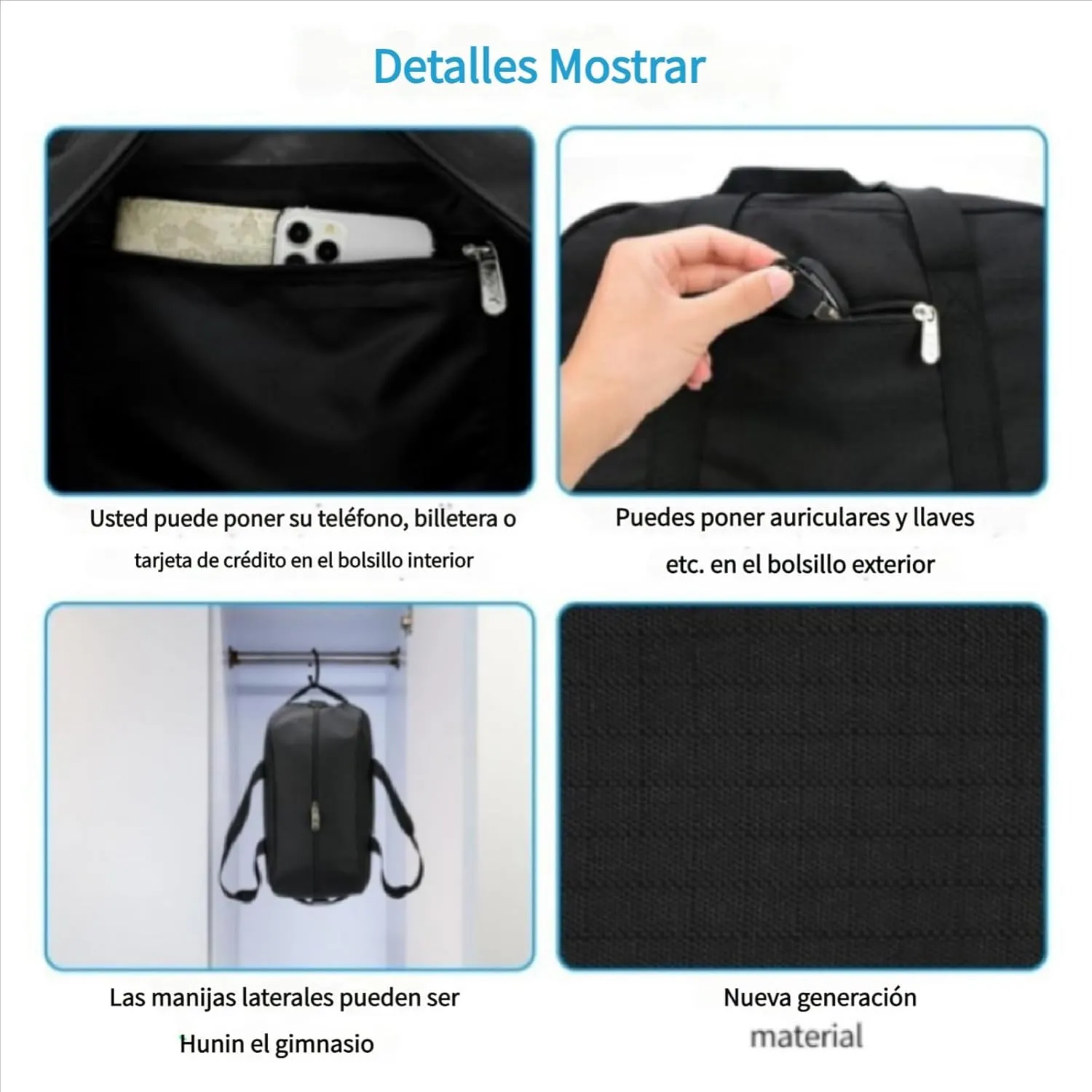 Small Gym Bag,14 Inch Lightweight Carry on Duffel Bag for Travel Sport,Gym Bags Men or Women (Blue,40x20x28cm)