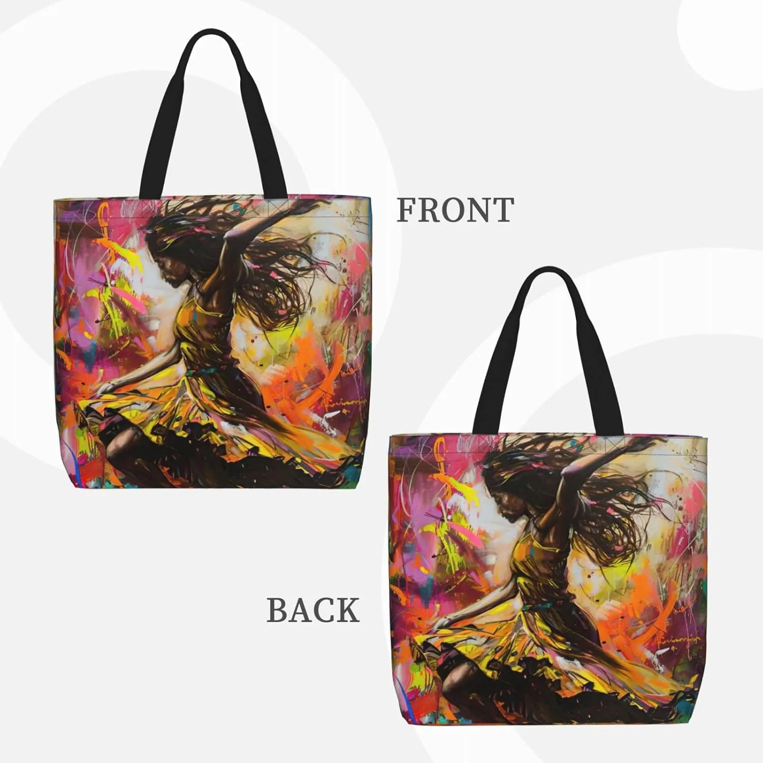 Small Rainbow Print Tote Bags Reusable Grocery Bag Shoulde Bag Handbag For Office Shopping Travel Women Casual Work