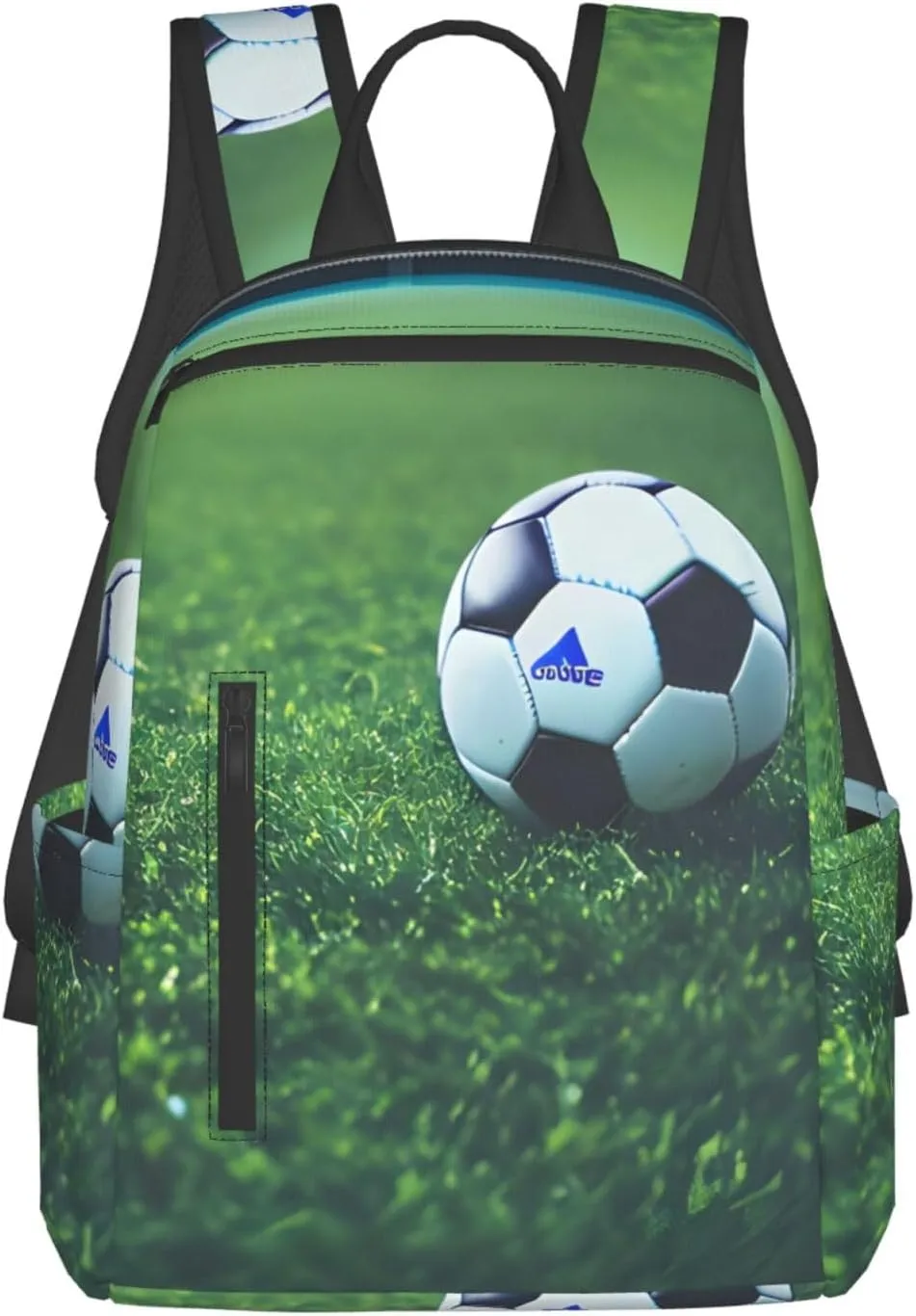 Soccer Ball On Grassy Print Travel Carry On Luggage Backpack For Women Men Casual Laptop Bag For Outdoors
