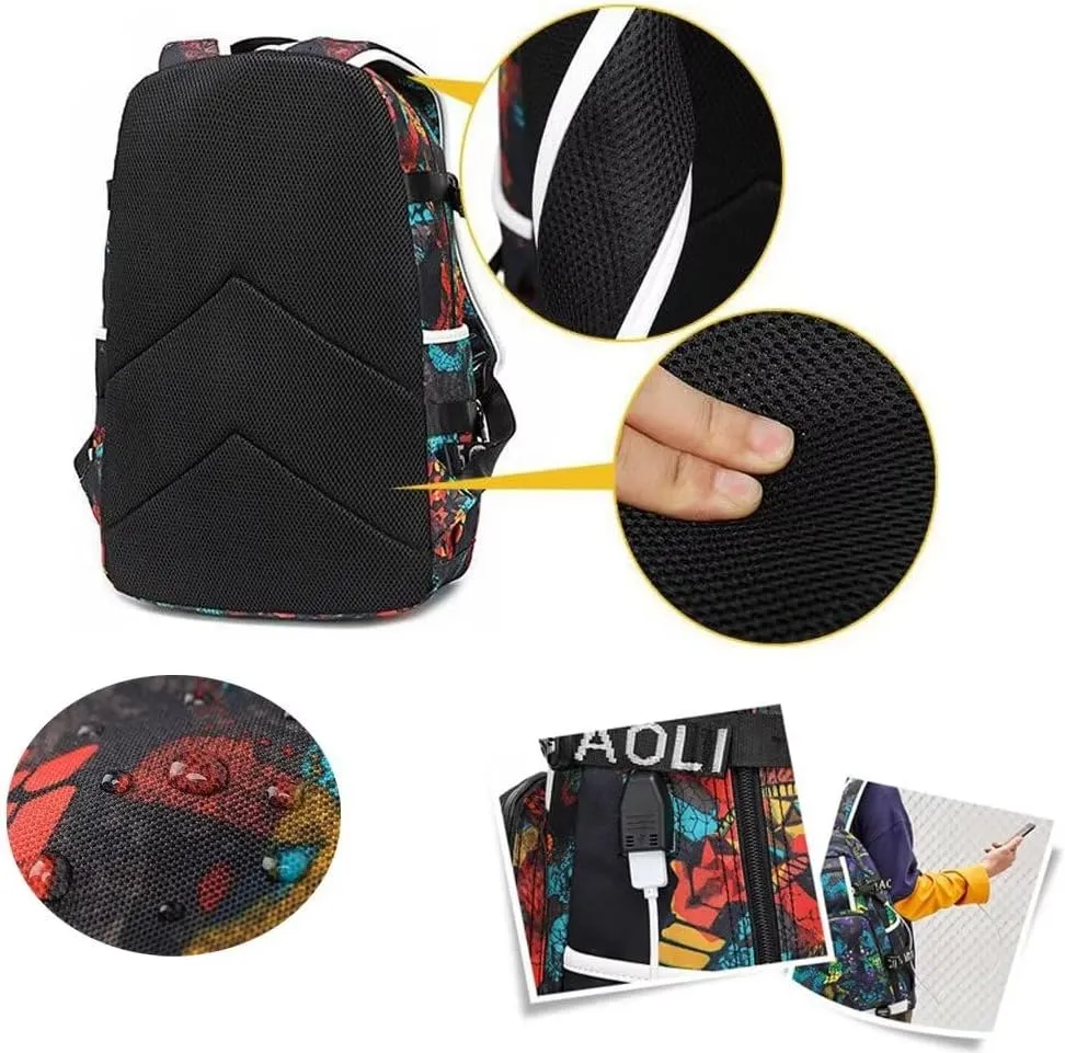 Soccer Player 7 Luminous Multifunction Backpack Travel Football Fans Bag For Men Women (Style 3)