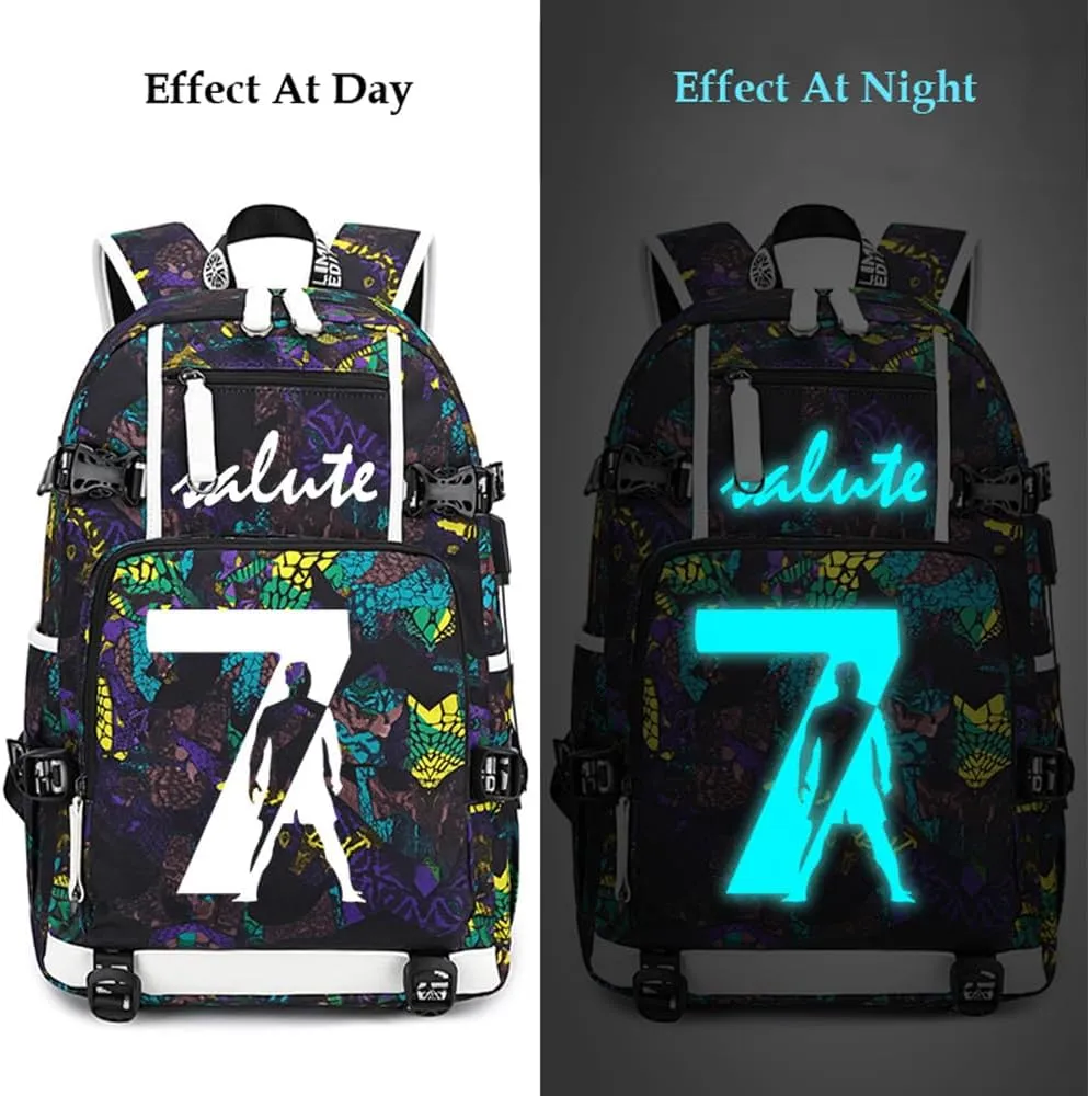 Soccer Player 7 Luminous Multifunction Backpack Travel Football Fans Bag For Men Women (Style 3)