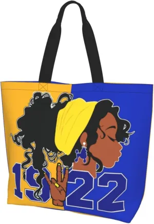 Sorority Tote Bag Sorority Gifts for Women 1922 Reusable Fashion Beach Bag Large Shoulder Shopping Bag