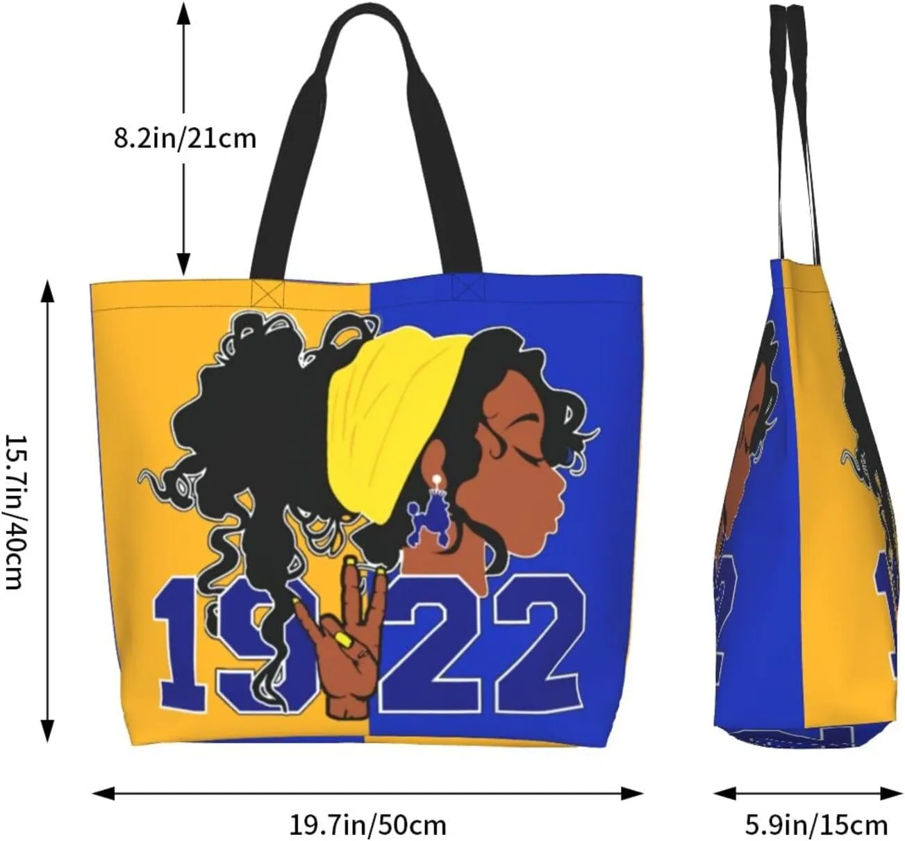 Sorority Tote Bag Sorority Gifts for Women 1922 Reusable Fashion Beach Bag Large Shoulder Shopping Bag