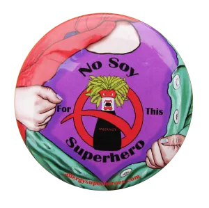 Soy Allergy Superhero Girl Button