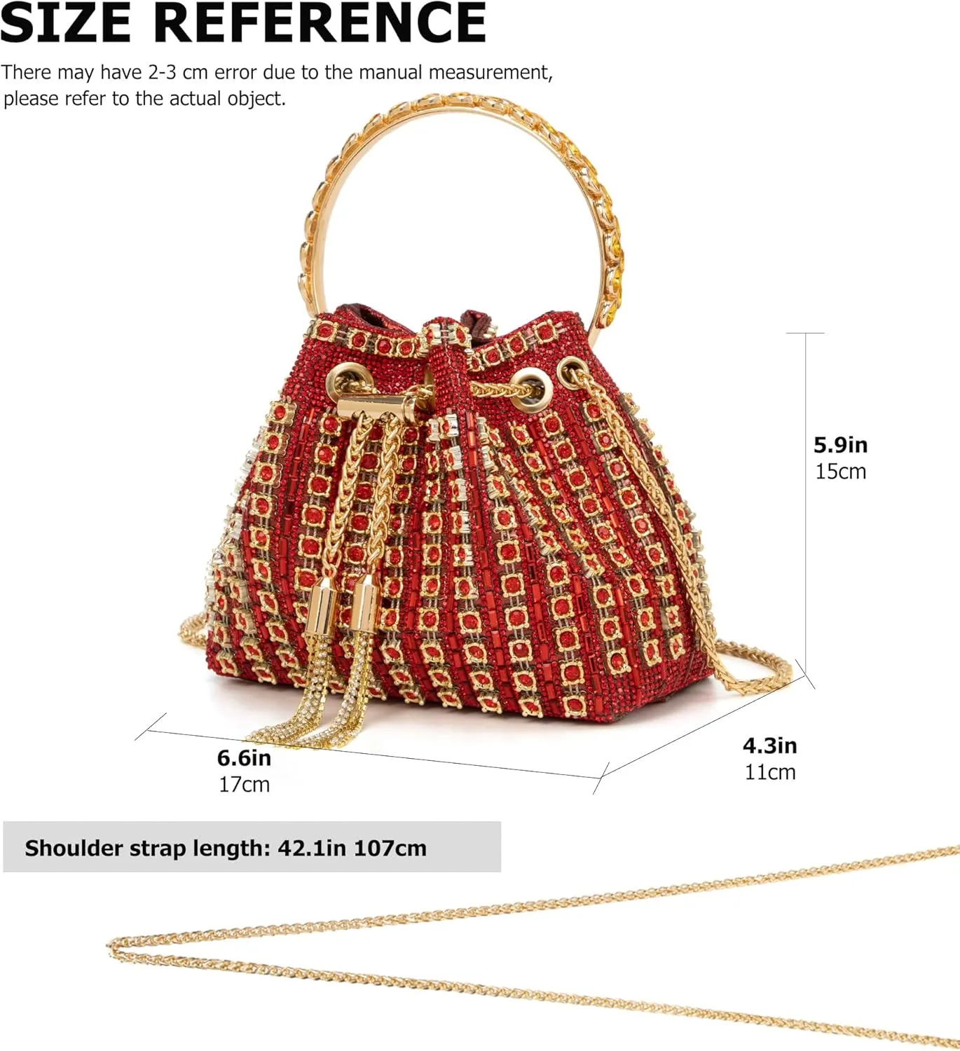 Sparkly Diamond Evening Bag Clutch Purses for Women Rhinestone Purse Glitter Handbag for Party Prom Cocktail Wedding