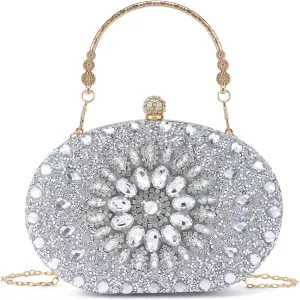 Sparkly Women's Evening Clutch Purses Rhinestone Bag Luxury Handbags For Weddings Formal Prom Party