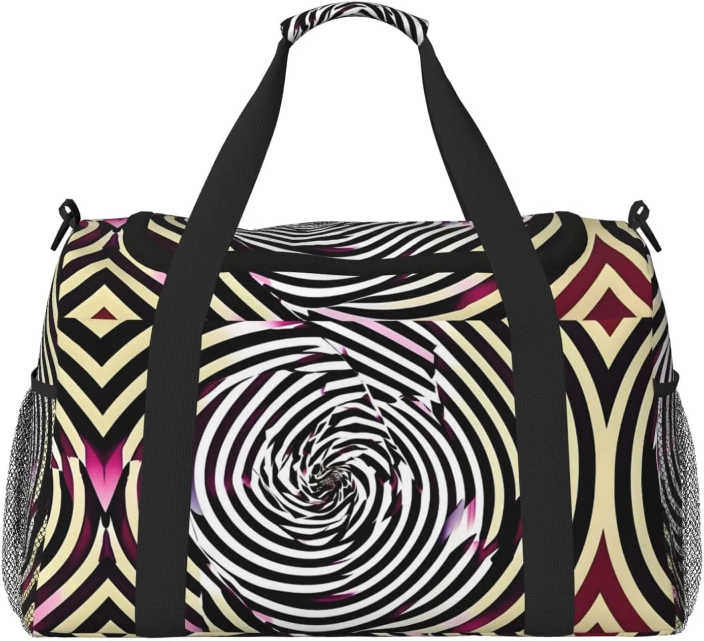spiral optical illusion gif Print Travel Duffle Bag Large Capacity Tote Stylish Weekender Bag for Outdoor Activities