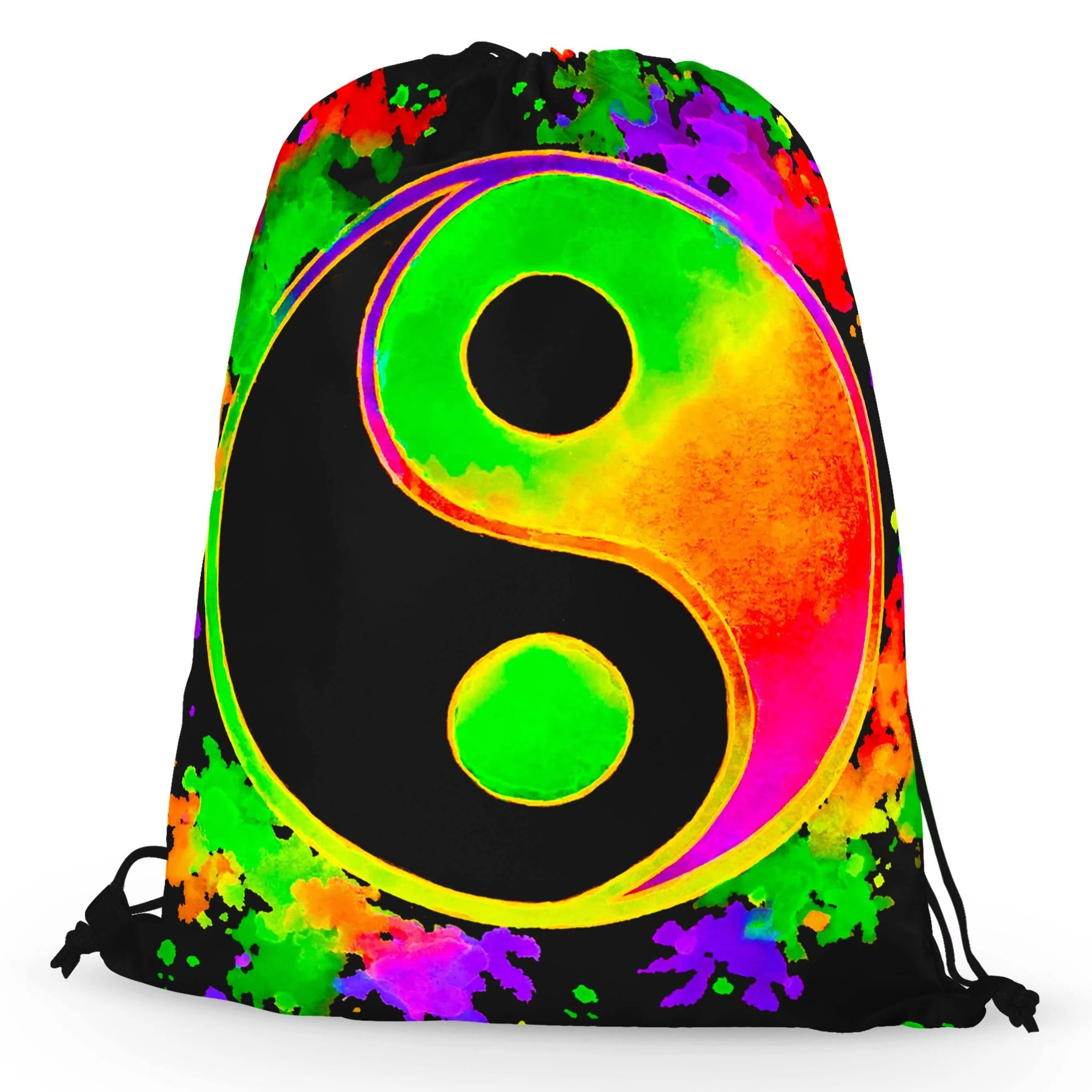 Splatter Yin Yang 2 Drawstring Bag