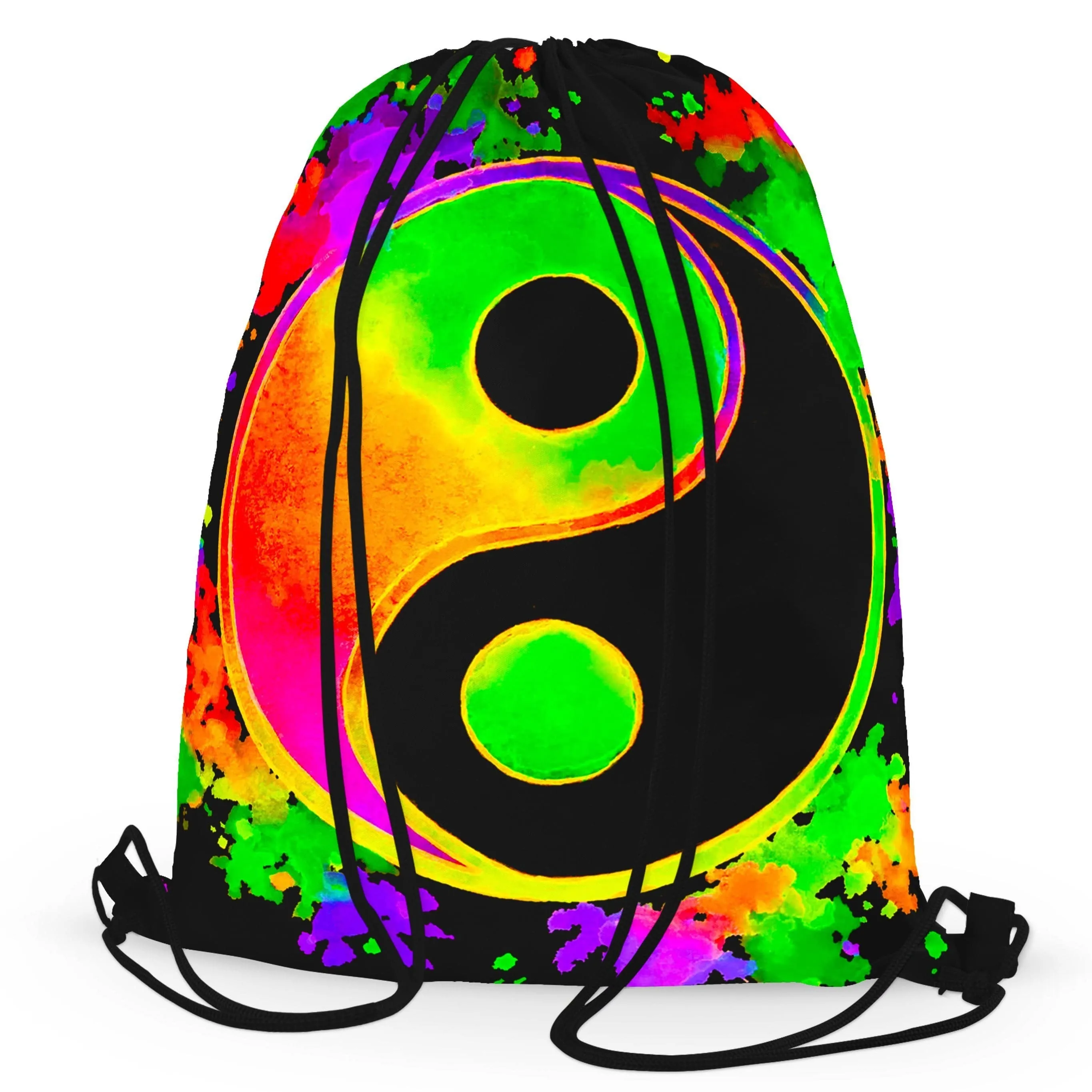 Splatter Yin Yang 2 Drawstring Bag