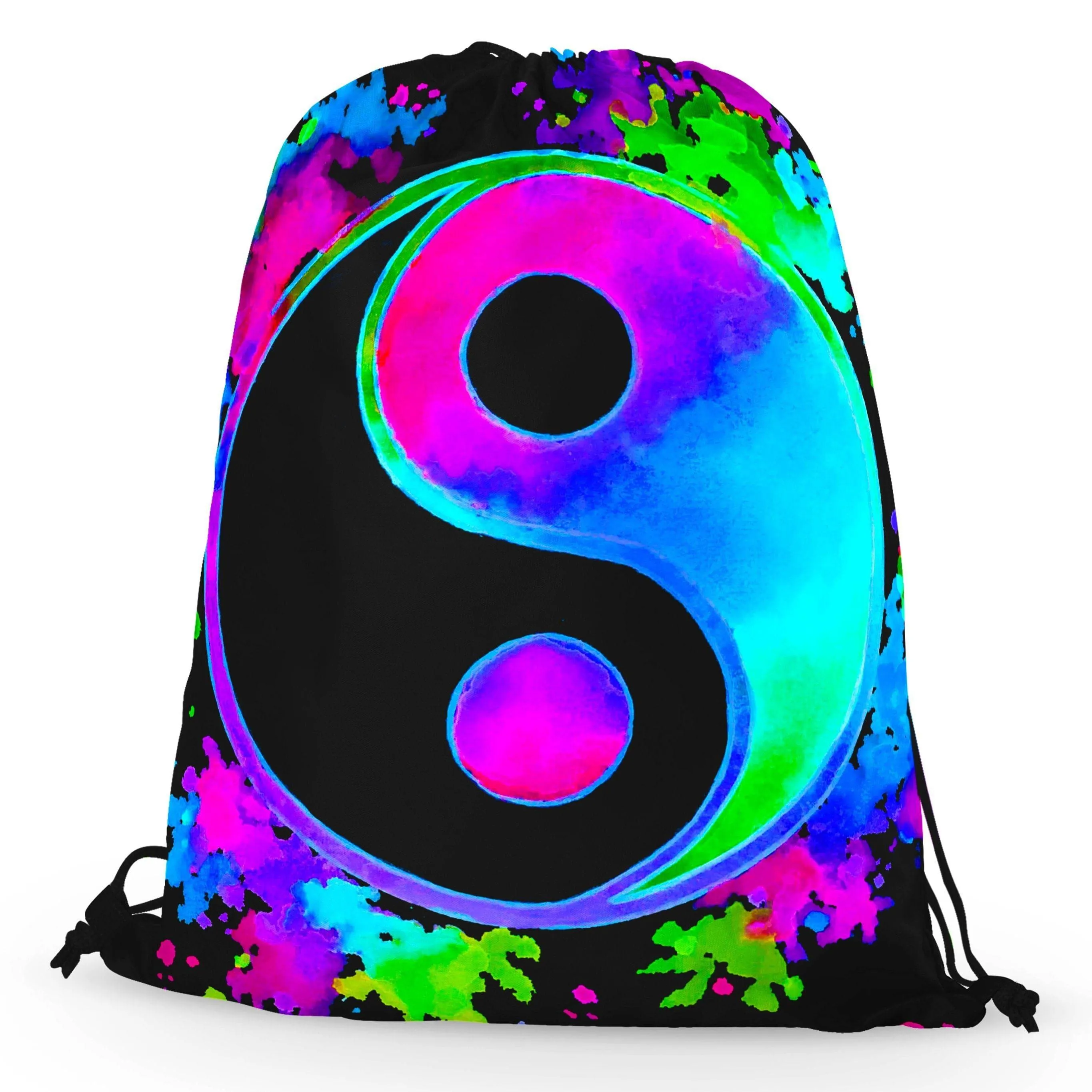 Splatter Yin Yang 3 Drawstring Bag