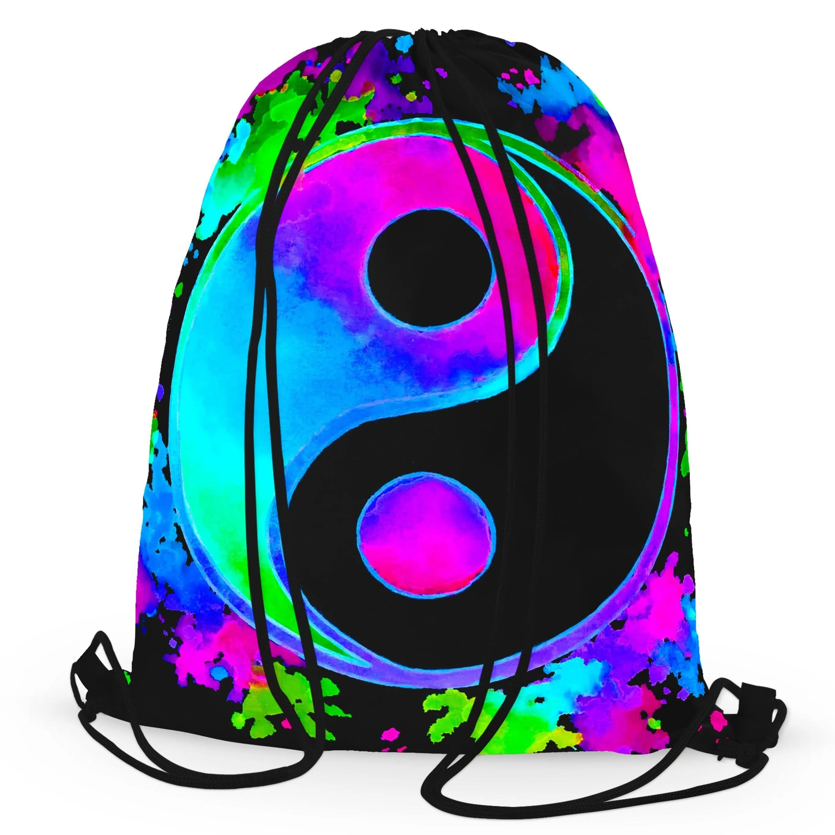 Splatter Yin Yang 3 Drawstring Bag